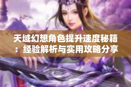 天域幻想角色提升速度秘籍：经验解析与实用攻略分享
