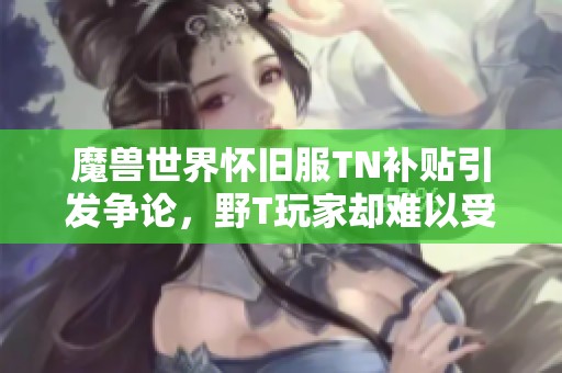 魔兽世界怀旧服TN补贴引发争论，野T玩家却难以受益