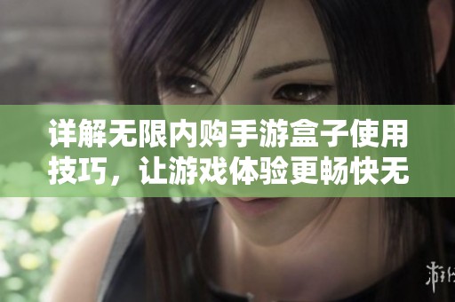 详解无限内购手游盒子使用技巧，让游戏体验更畅快无忧