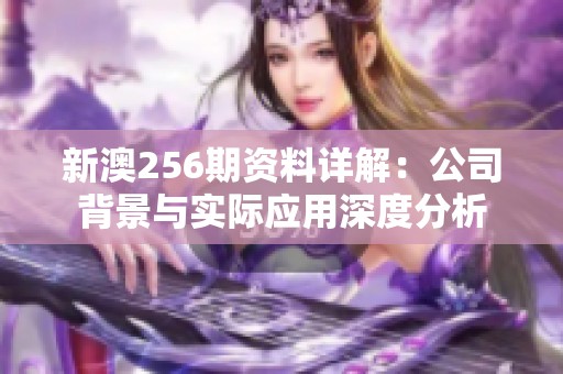新澳256期资料详解：公司背景与实际应用深度分析