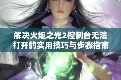 解决火炬之光2控制台无法打开的实用技巧与步骤指南