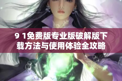 9 1免费版专业版破解版下载方法与使用体验全攻略
