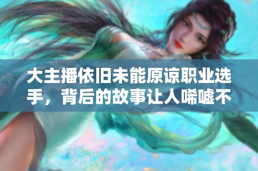 大主播依旧未能原谅职业选手，背后的故事让人唏嘘不已