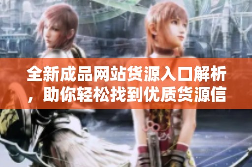 全新成品网站货源入口解析，助你轻松找到优质货源信息