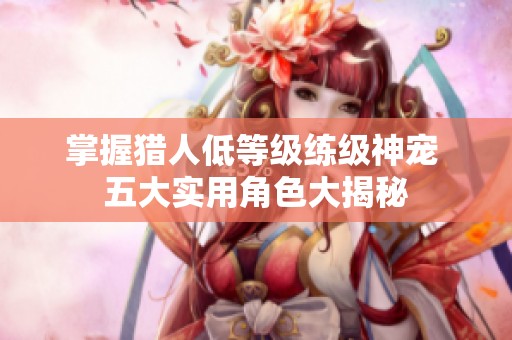 掌握猎人低等级练级神宠 五大实用角色大揭秘