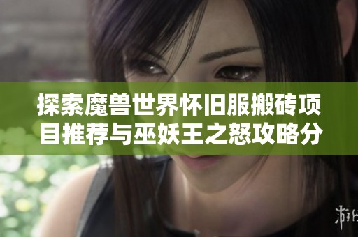 探索魔兽世界怀旧服搬砖项目推荐与巫妖王之怒攻略分享