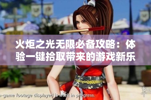 火炬之光无限必备攻略：体验一键拾取带来的游戏新乐趣
